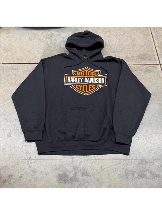 Harley-Davidson Other - vintage harley davidson big logo black hoodie size xl